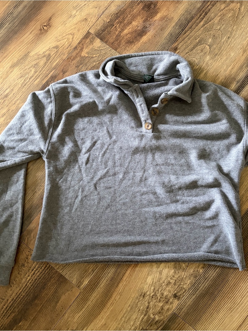 wild fable Heather Gray Funnel Neck Button Pullover
